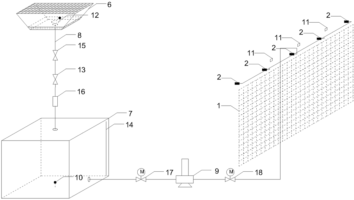 Cooling system and cooling method of an external wall of a building