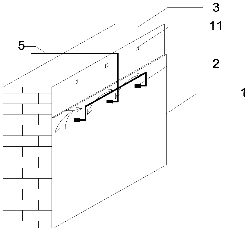 Cooling system and cooling method of an external wall of a building