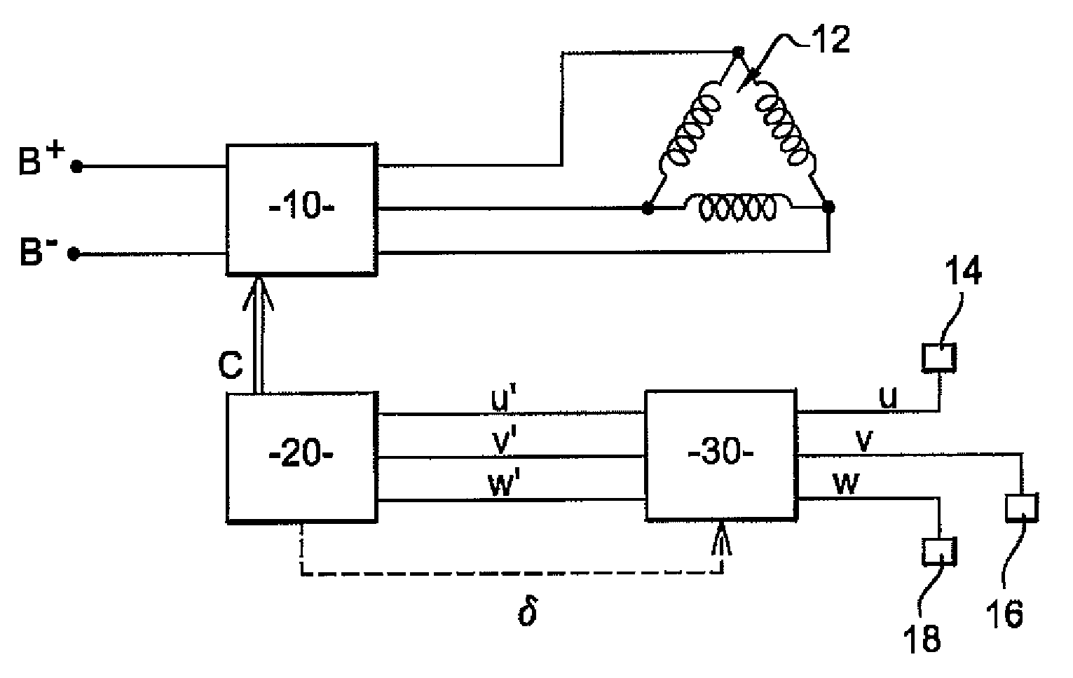 Method for controlling polyphase rotating electrical machine