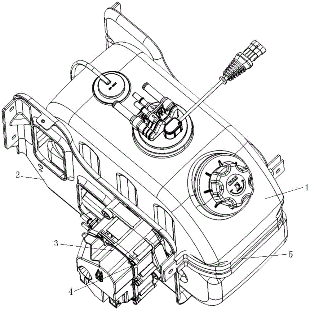 A urea tank bracket