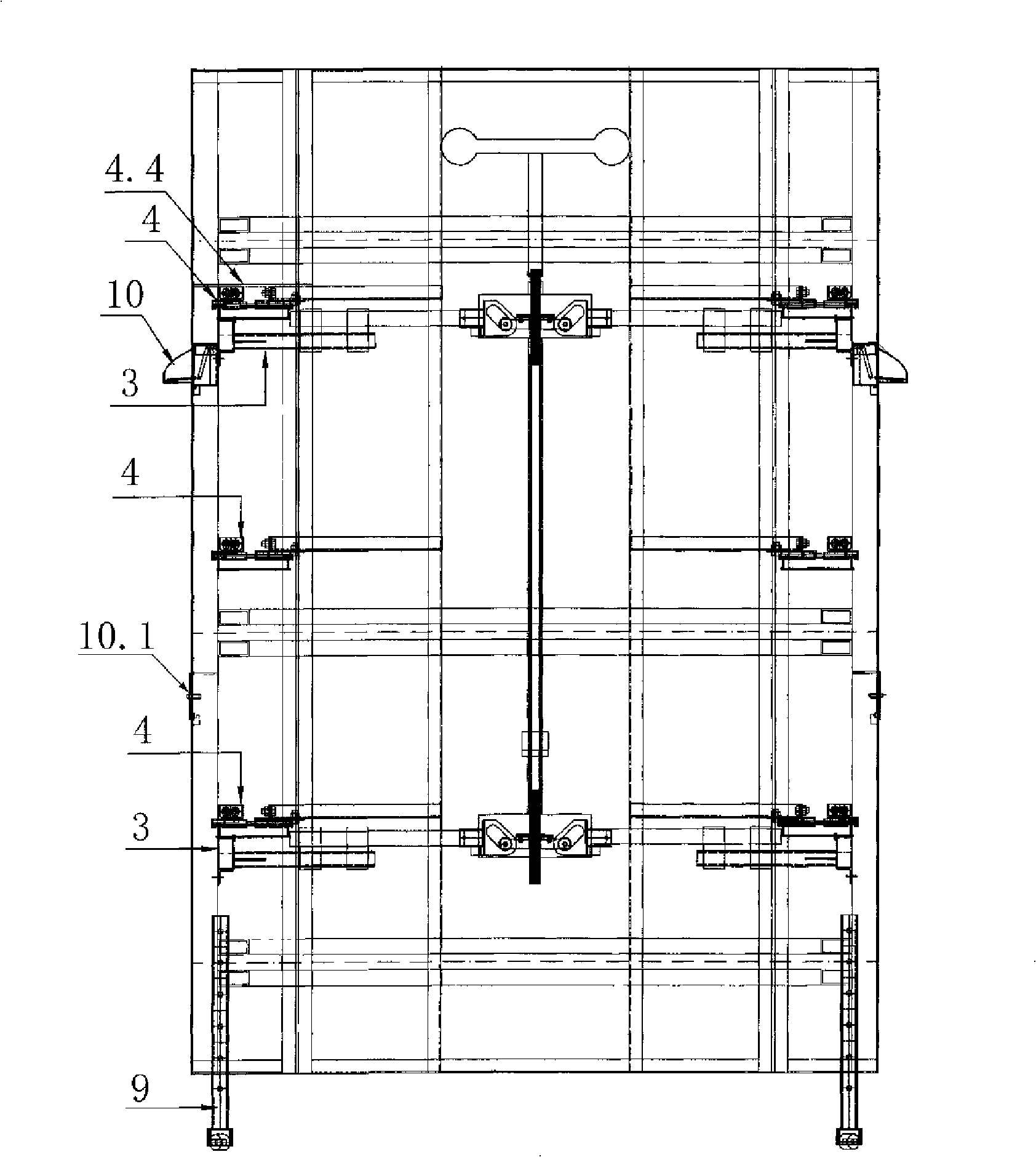 Tools-type barrel formwork and following platform whole set device