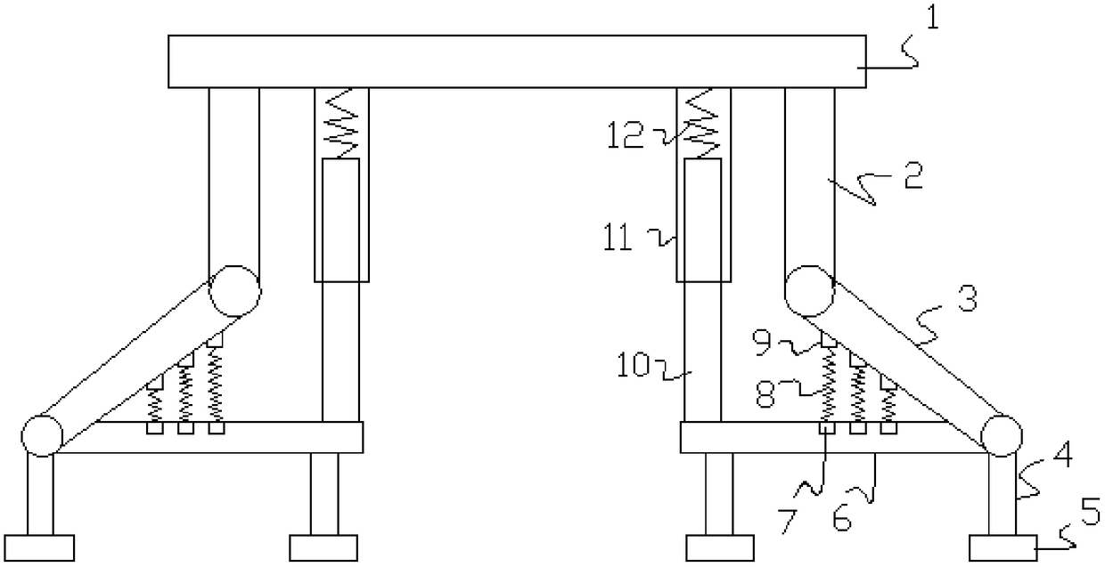 A textile machine support with shock-absorbing function