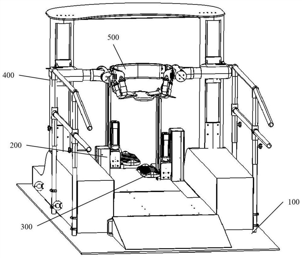 Three-degree-of-freedom mechanical arm for lower limb rehabilitation training device