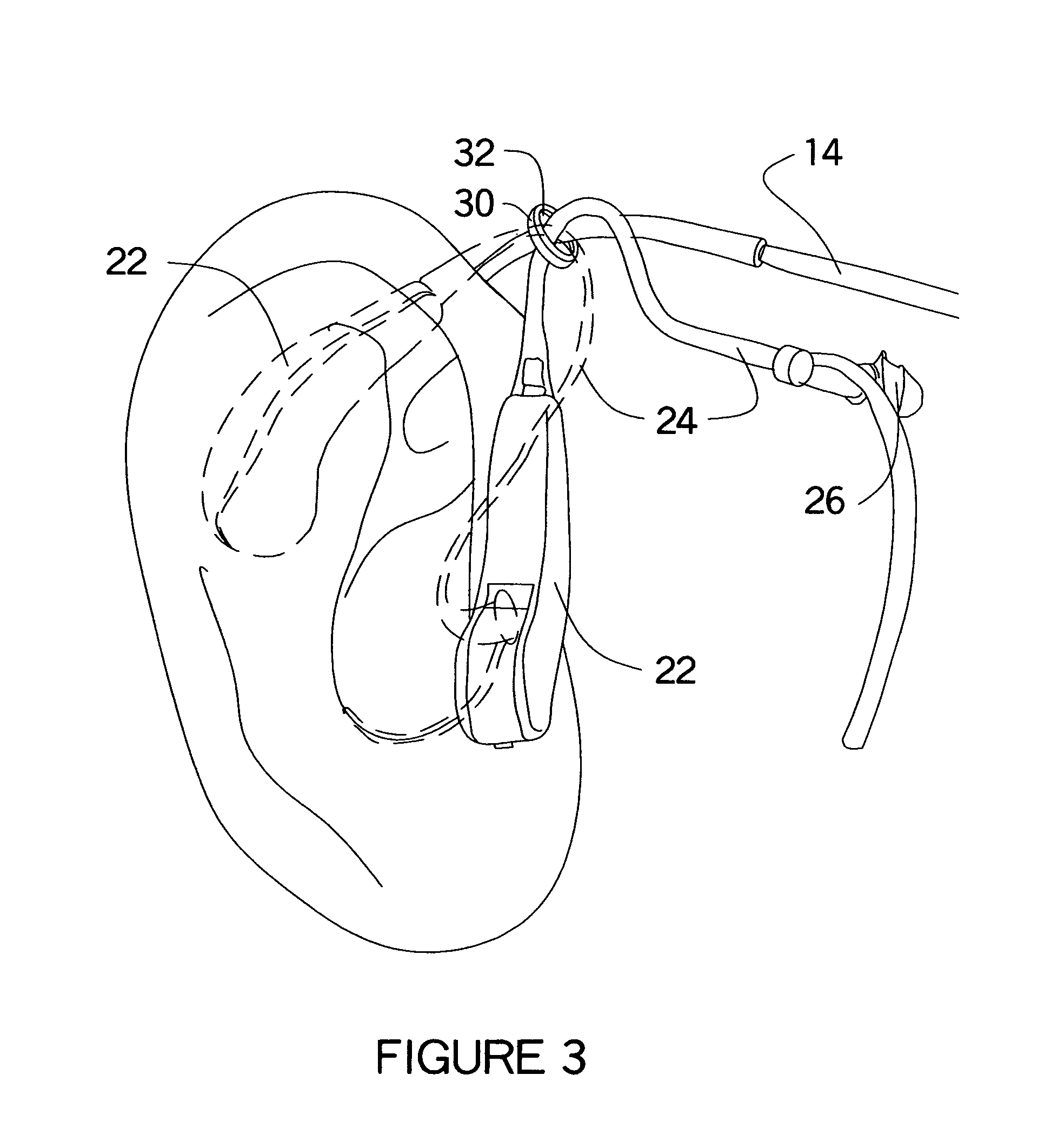 Hearing device connector for eye glasses