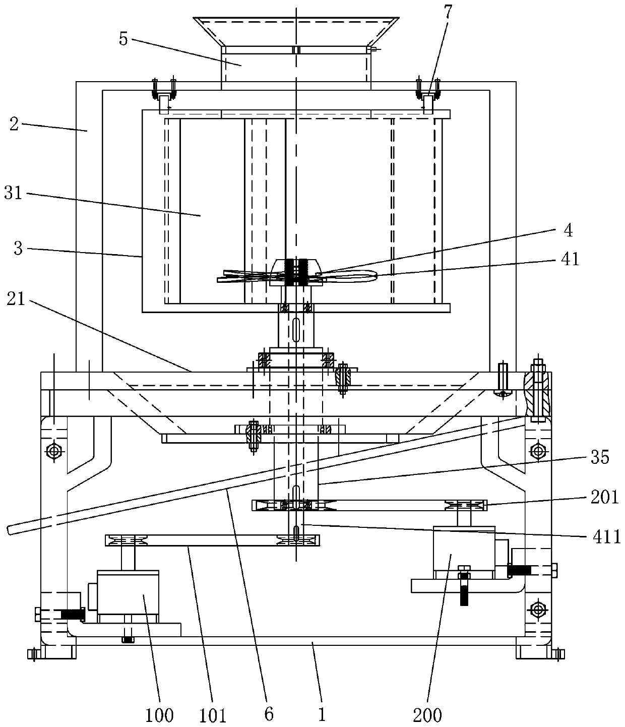 Collision type shell breaking machine