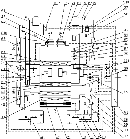 Floor type airplane ground air conditioning unit and control method thereof