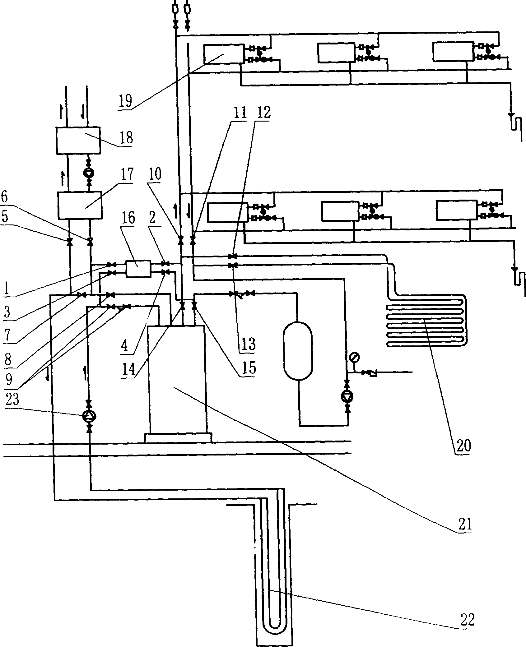 Heat supply and air conditioning system through pipeline buried underground and its application