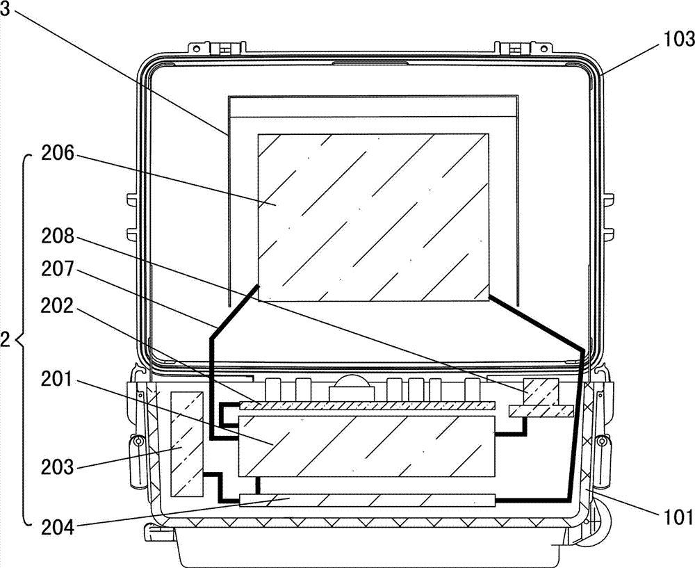 Travel suitcase type ultrasonic diagnosis device