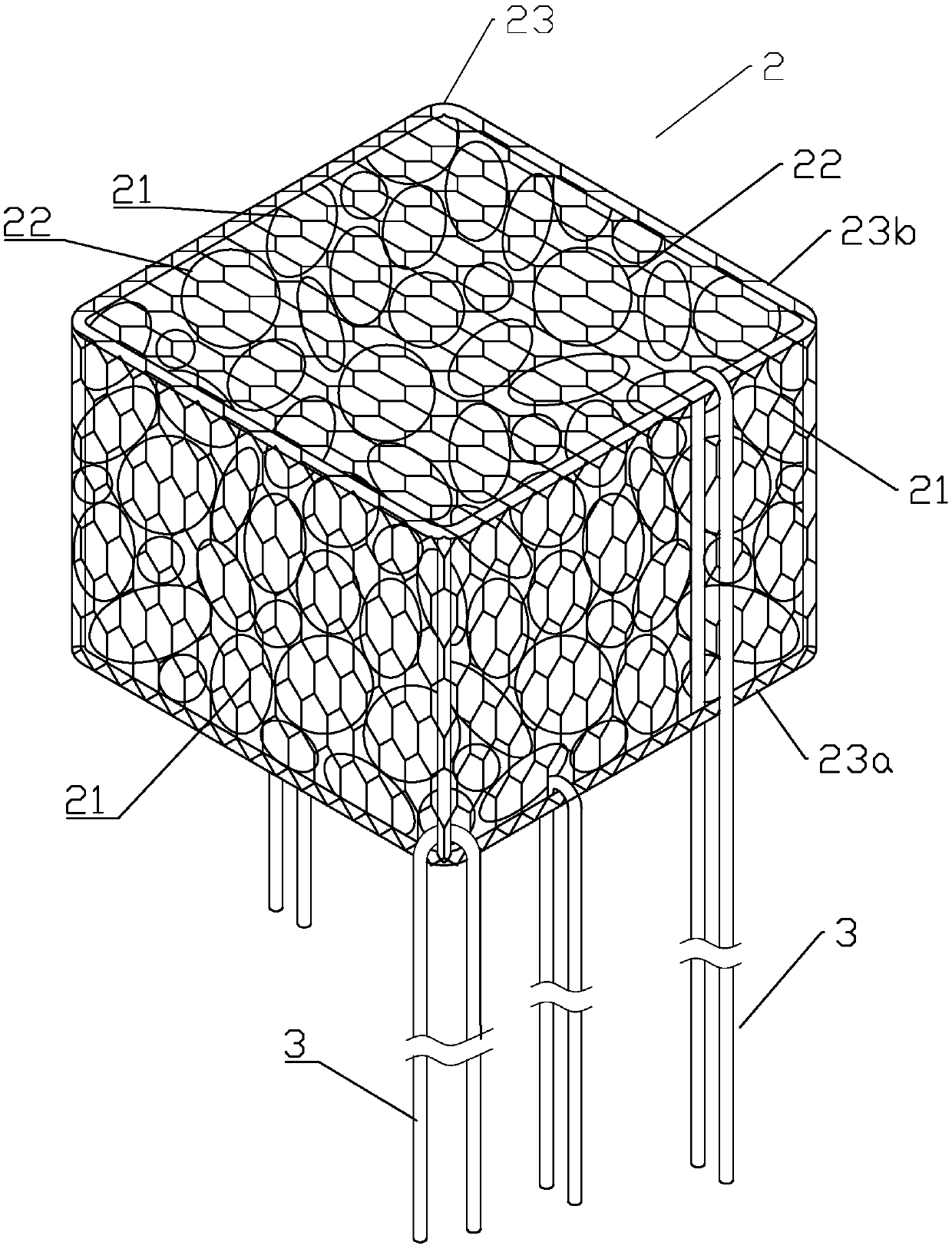 Gabion fixing construction method