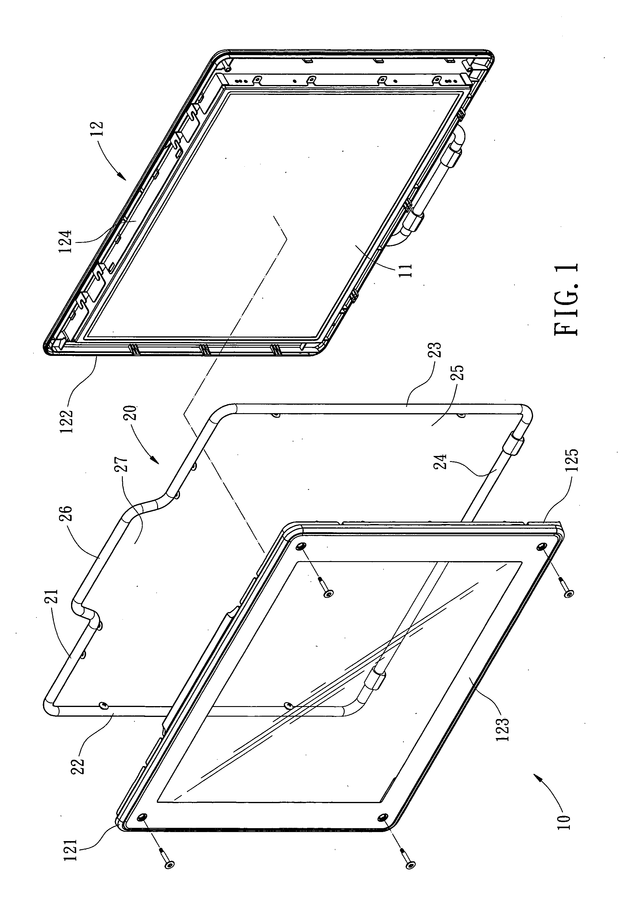 Monitor frame with integrated handle structure