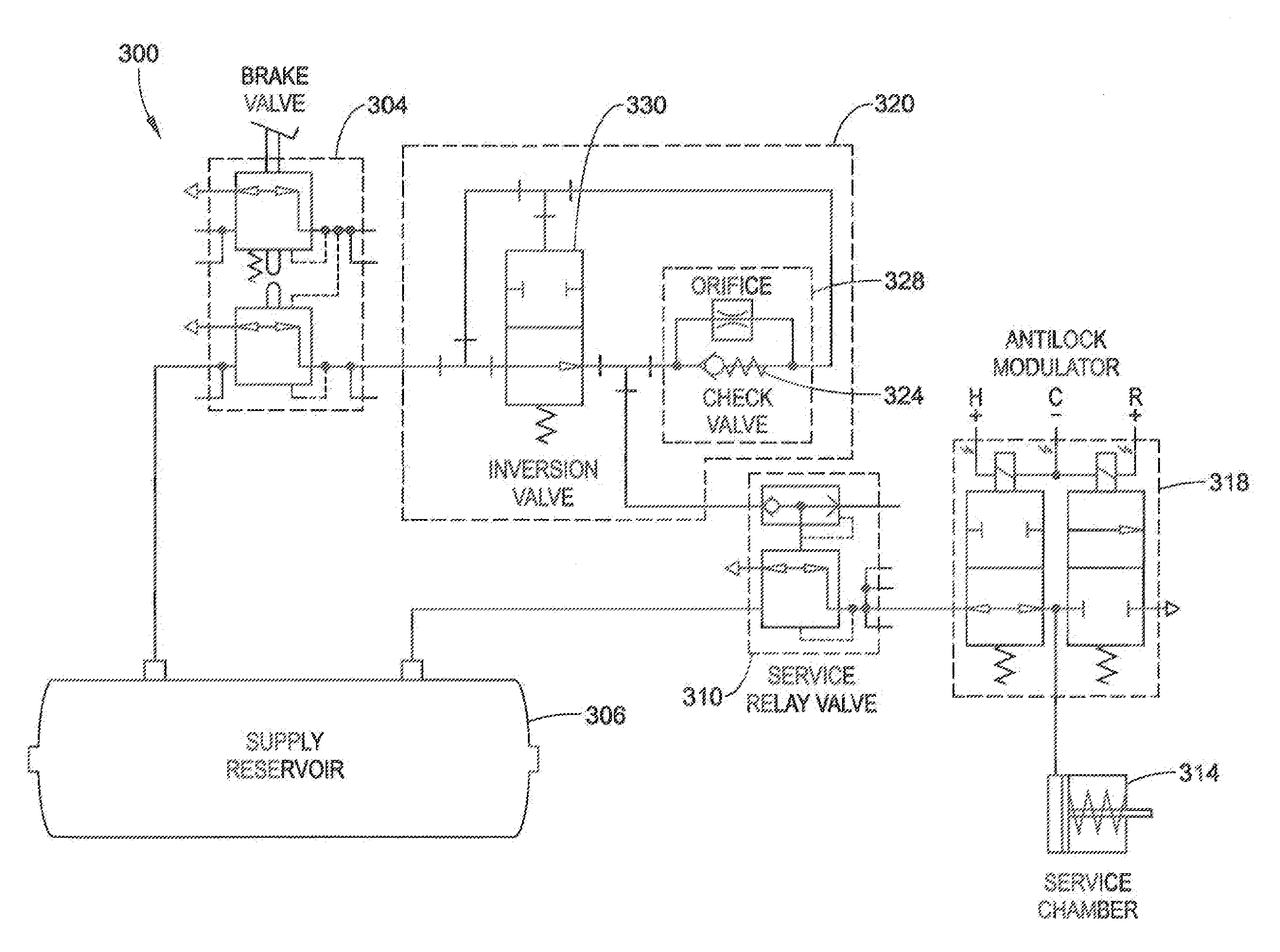 Relay Valve Control Arrangement to Provide Variable Response Timing on Full Applications