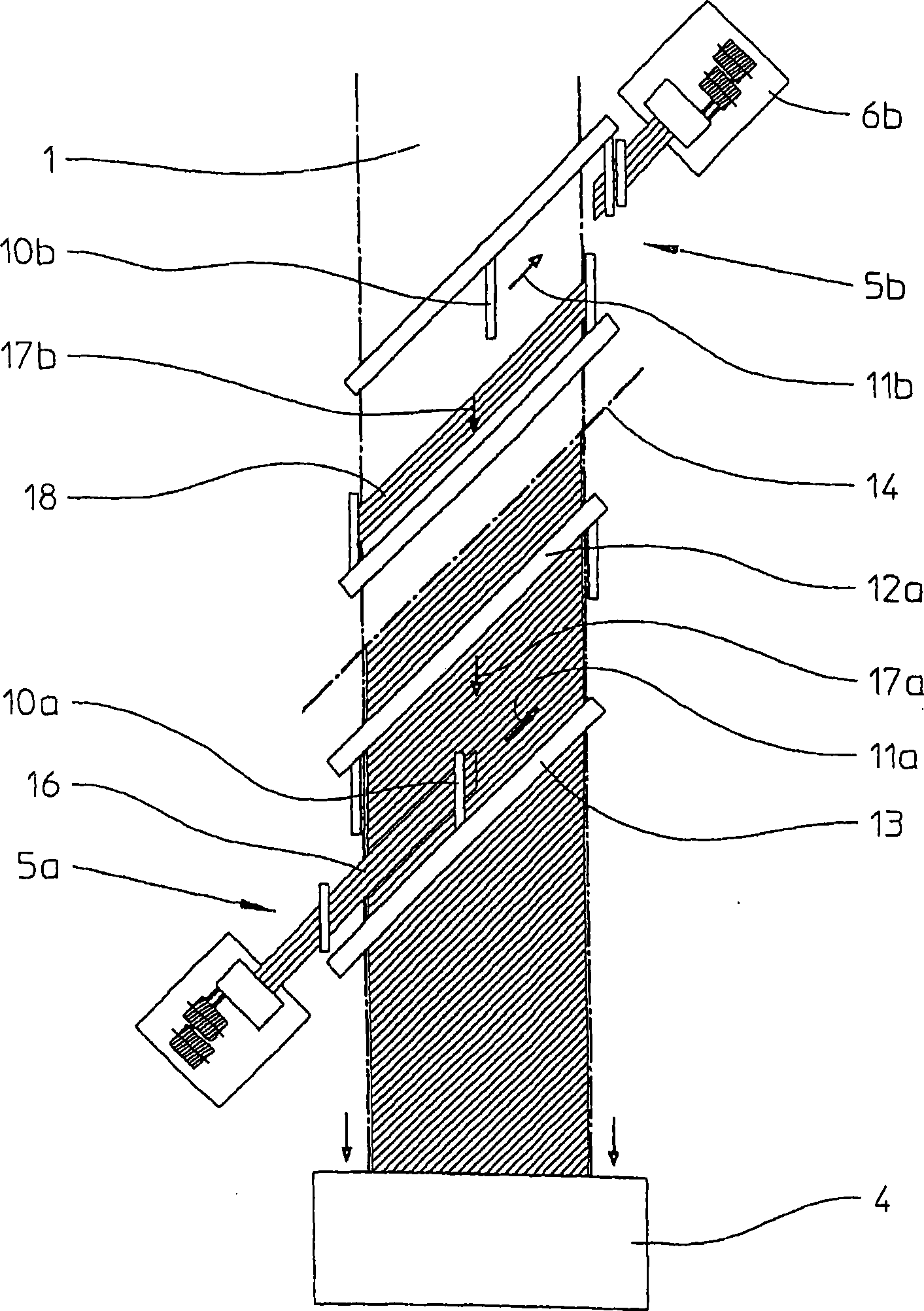 Method and device for laying unidirectional fiber layer on mobile bracket and method for producing multi axial cloth