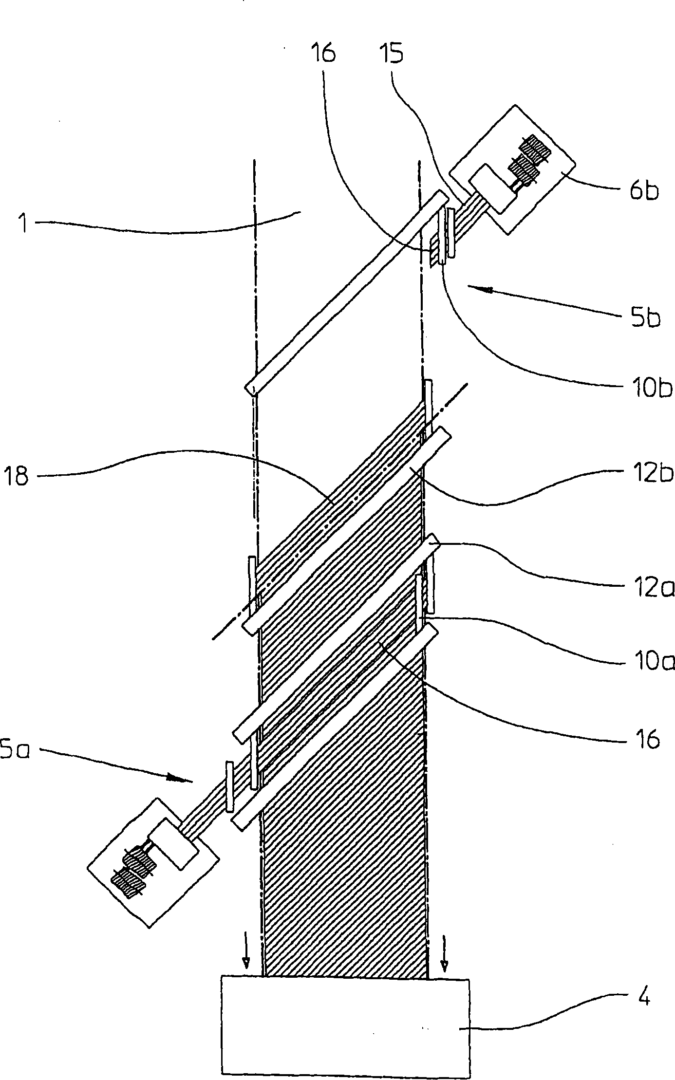 Method and device for laying unidirectional fiber layer on mobile bracket and method for producing multi axial cloth