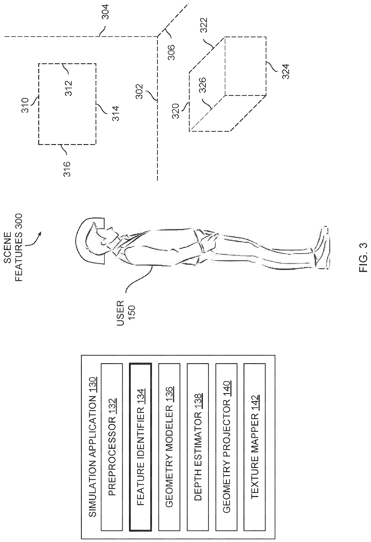 Reconstruction of essential visual cues in mixed reality applications