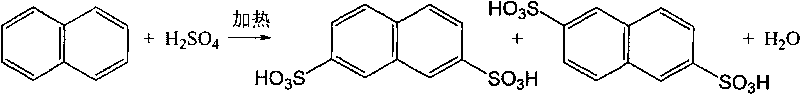 Method for synthesizing dyestuff intermediate H acid by naphthalene