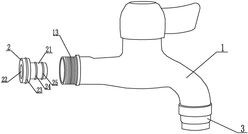 Sealing structure for plastic steel faucet