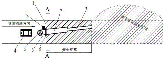 Exploration and draining method for pressure-bearing karstic water in tunneling process