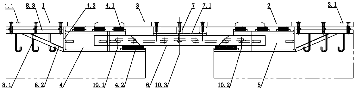 Unit assembly type equally divided displacement comb tooth bridge expansion device