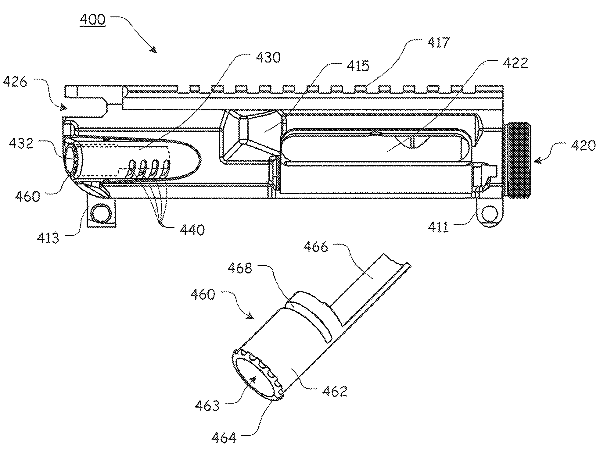 Vented upper receiver for a firearm