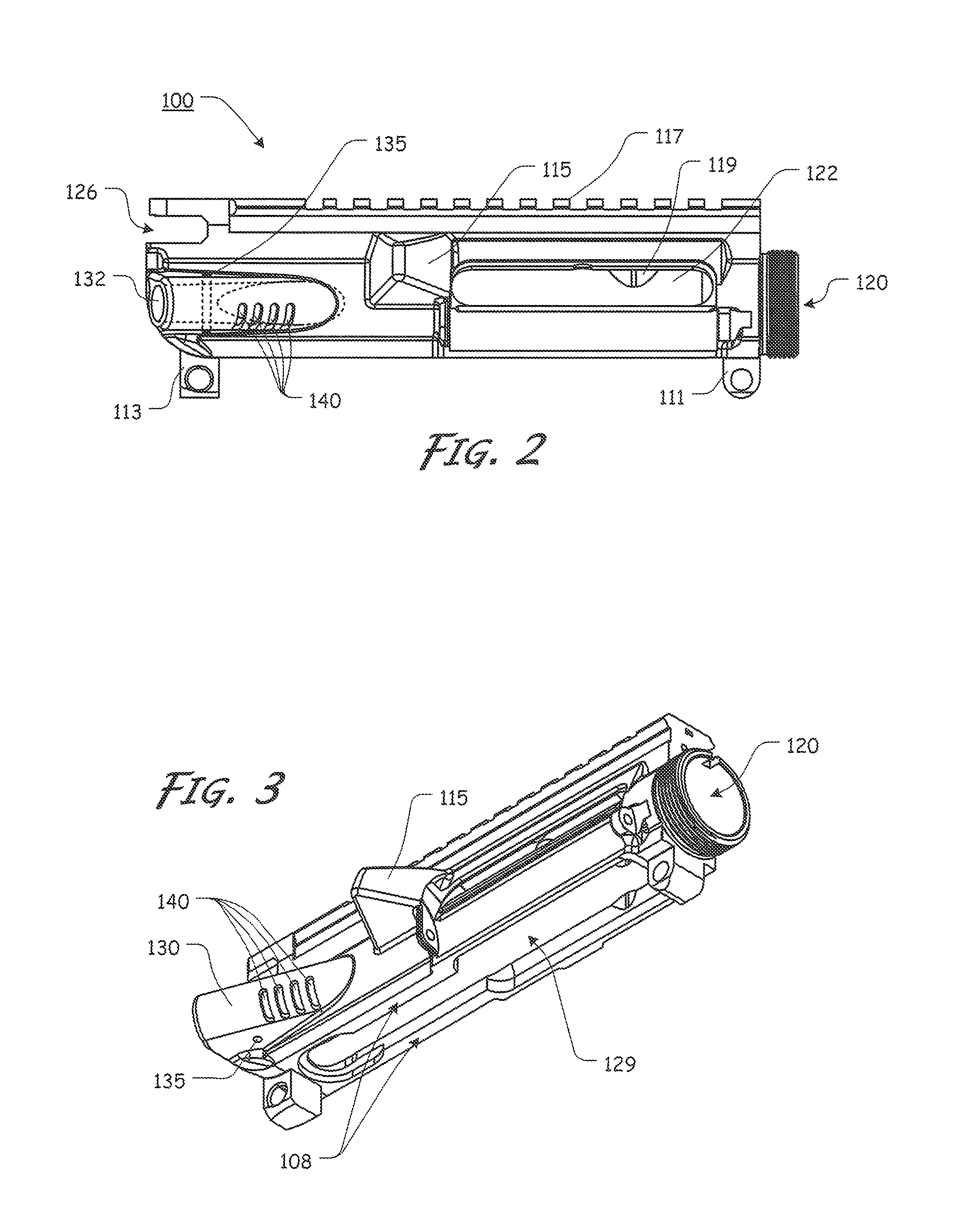 Vented upper receiver for a firearm