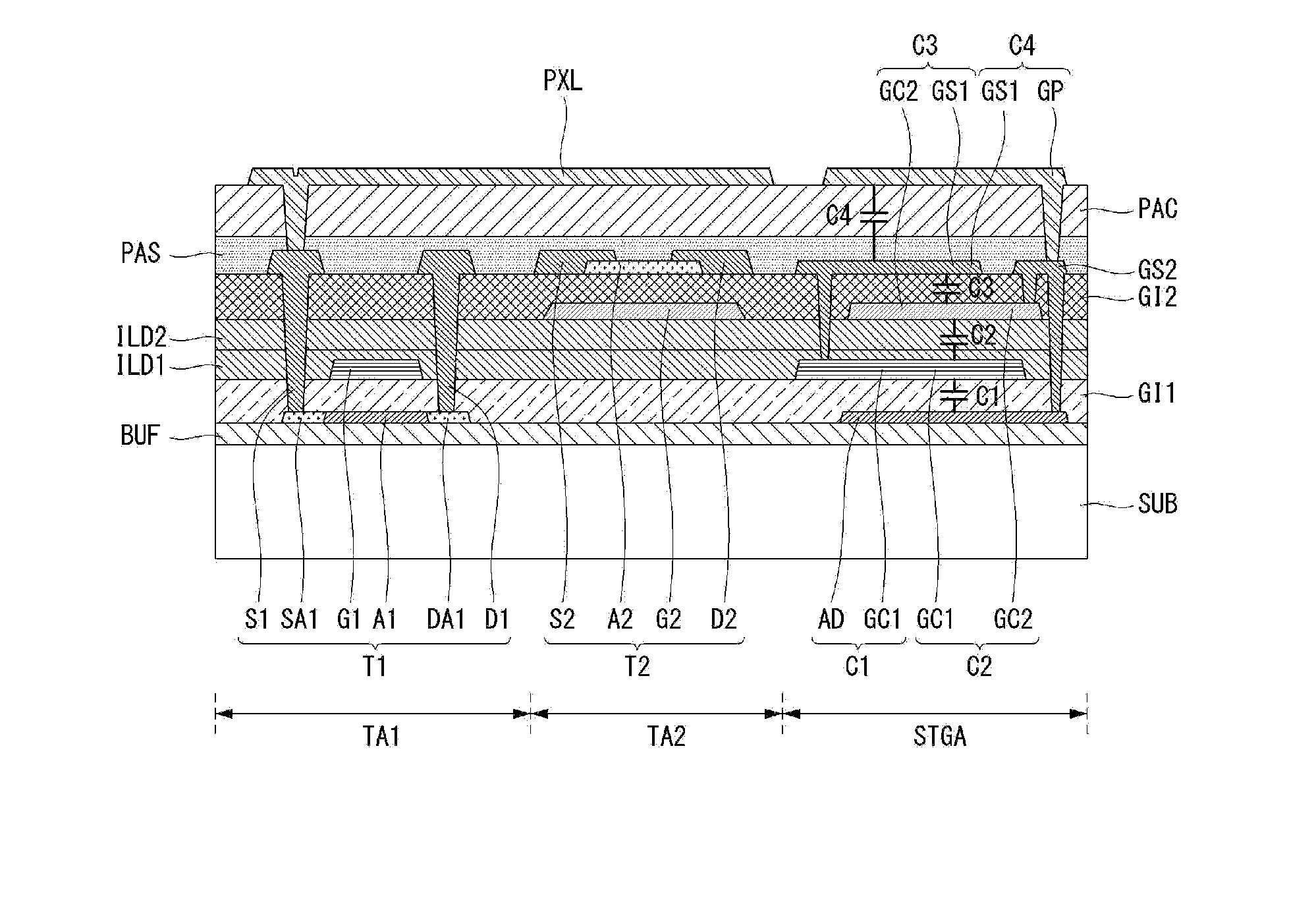 Thin film transistor substrate and display device using the same