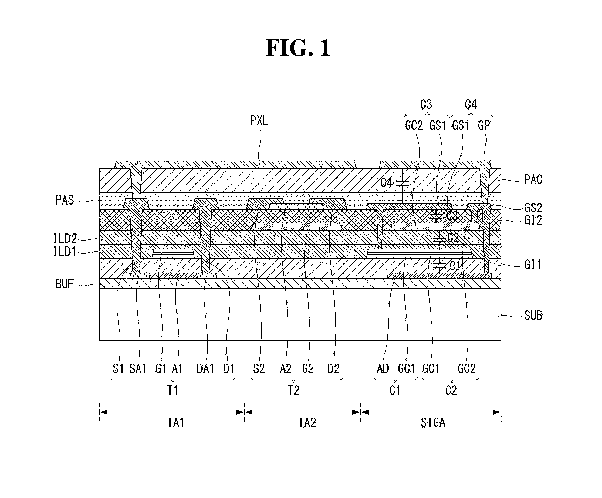 Thin film transistor substrate and display device using the same