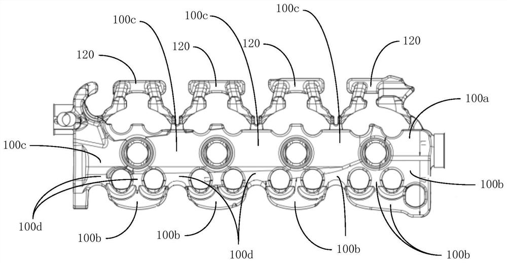 Engine cylinder head water jacket and engine