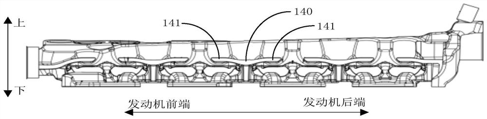 Engine cylinder head water jacket and engine