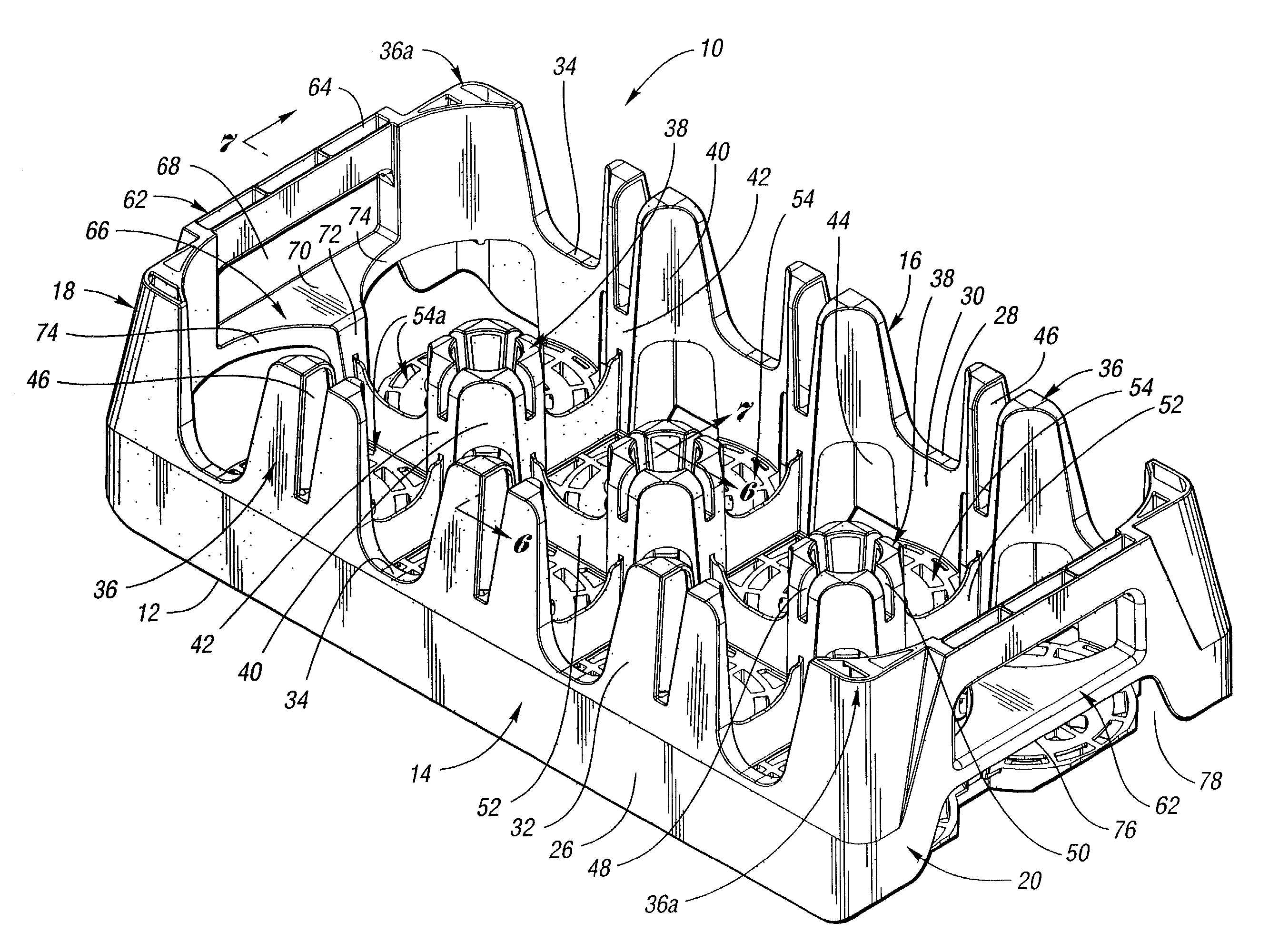 Stackable low depth tray