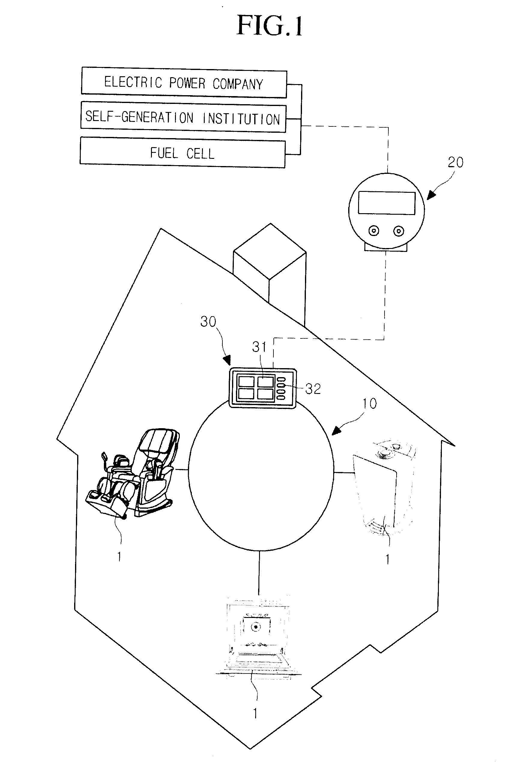 Auxiliary power supply device of home appliances using smart grid