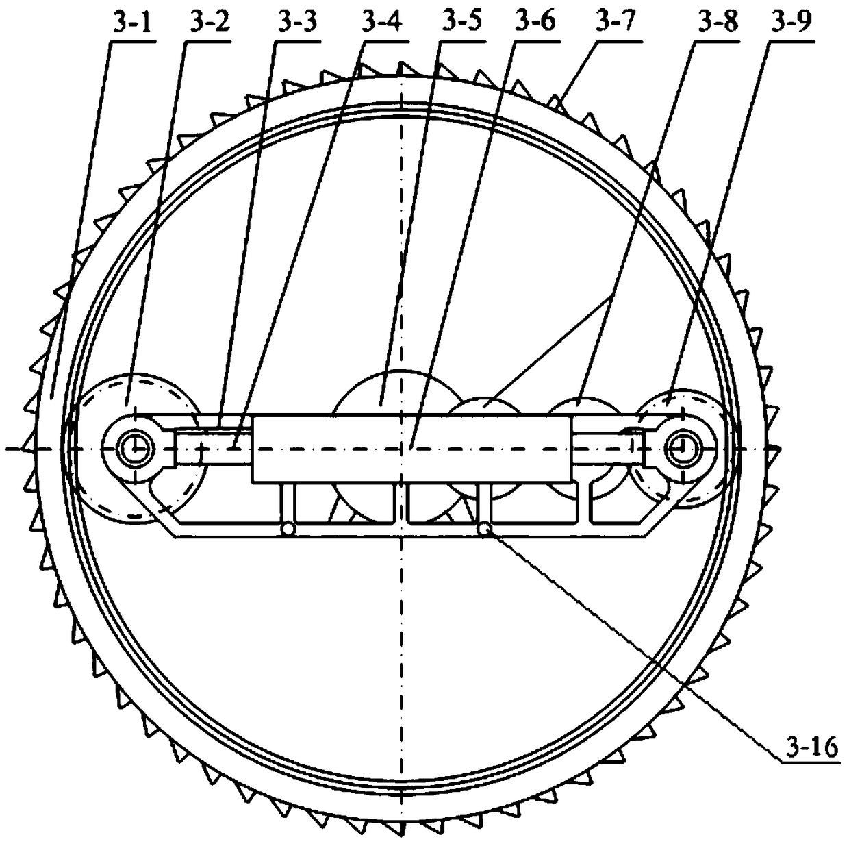 A motor-built-in gangue double-roll crusher