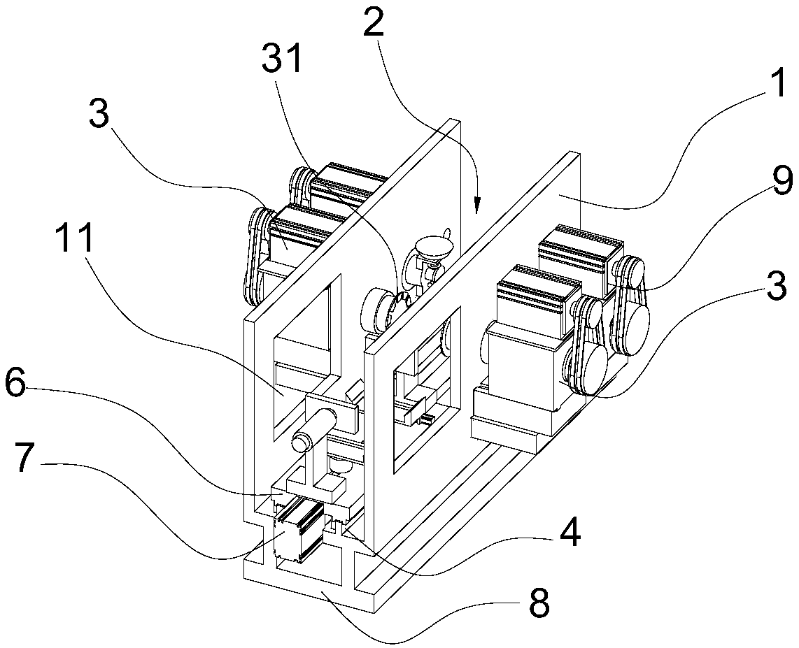 Square crystal bar grinding and chamfering integrated machine