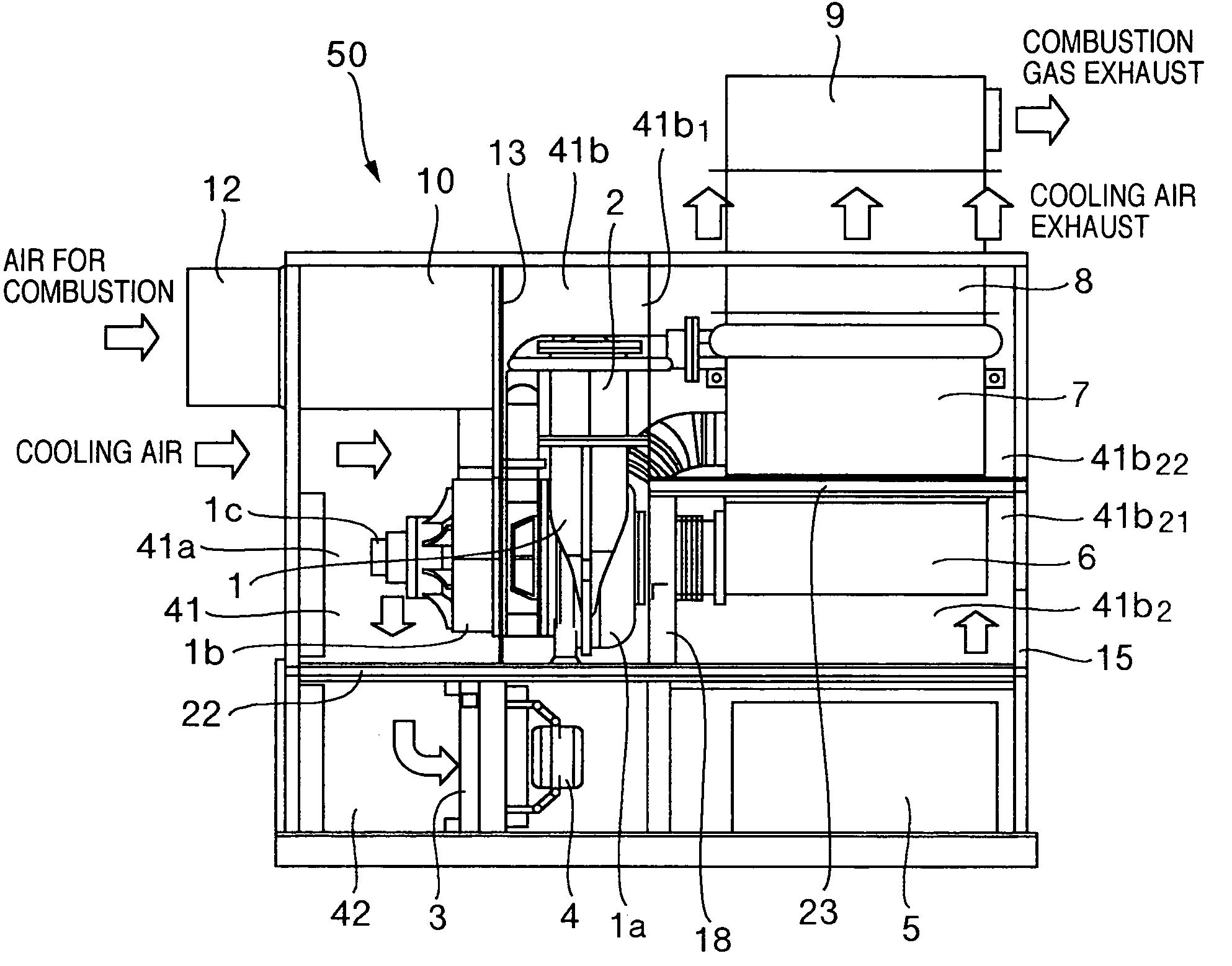 Gas turbine power generator plant and silencer for the same