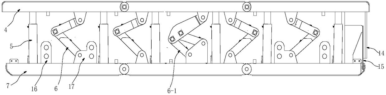 Self-moving temporary support device beside gob-side entry retaining