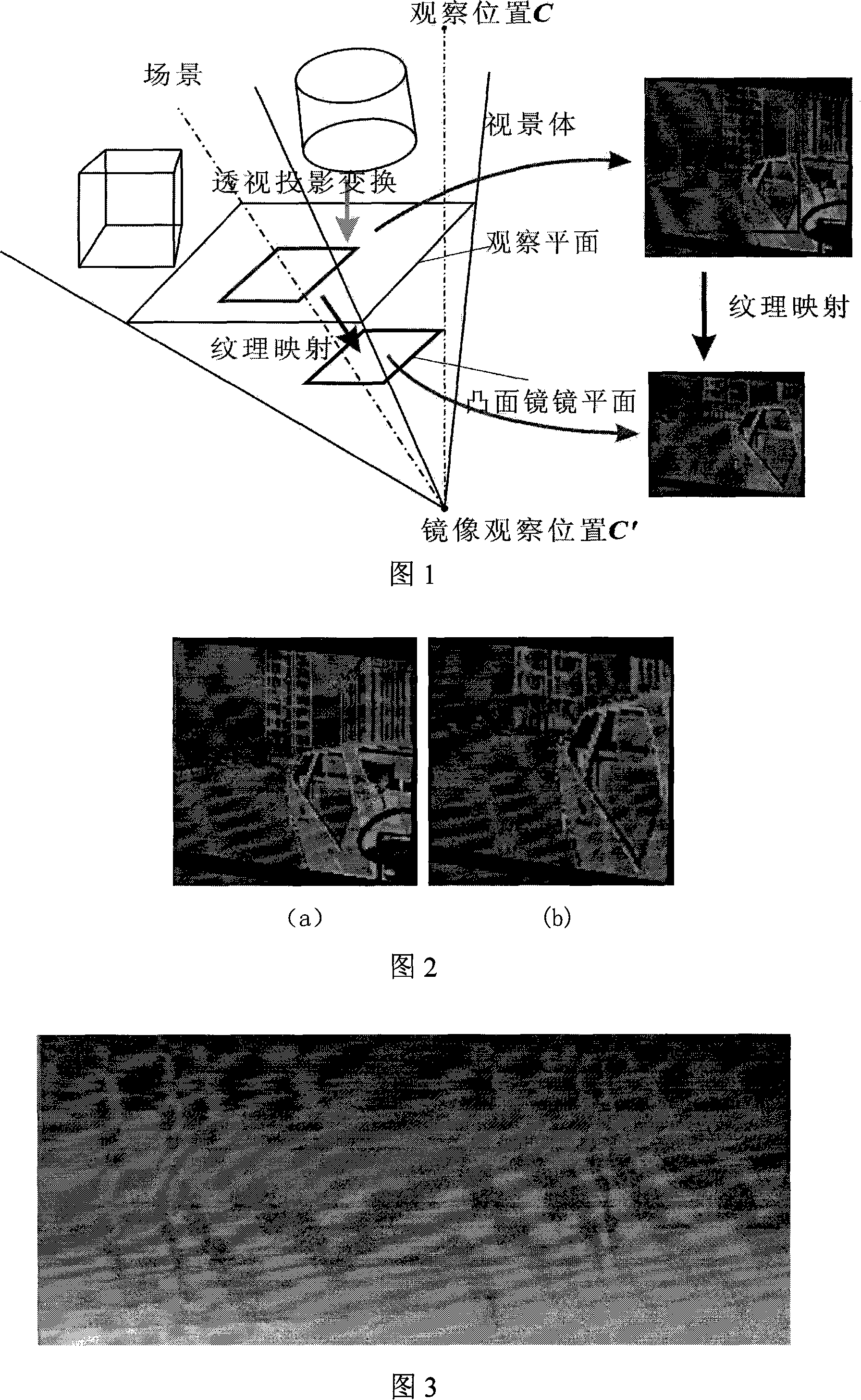 Tri-dimensional application program convex mirror effect simulation method