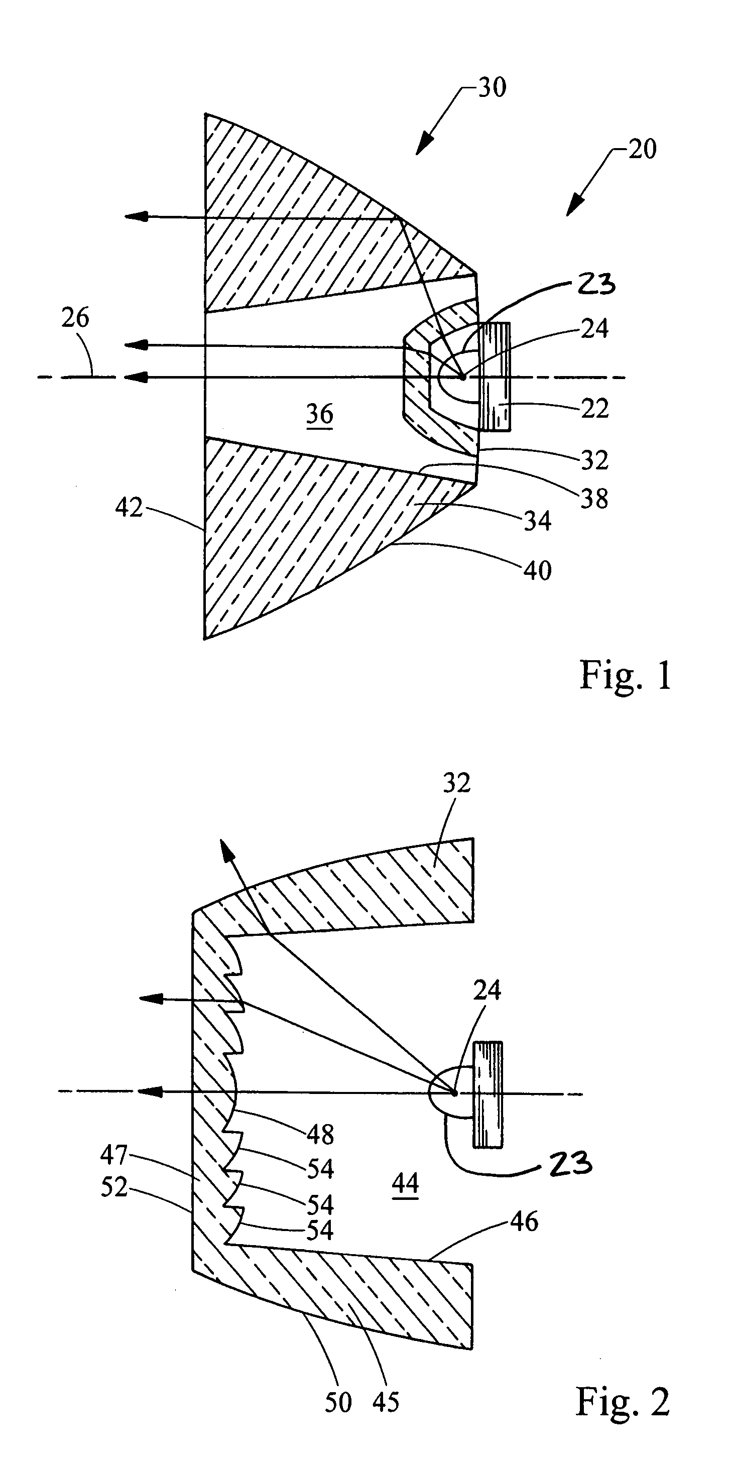 Lens assembly for an automobile light assembly having LED light source