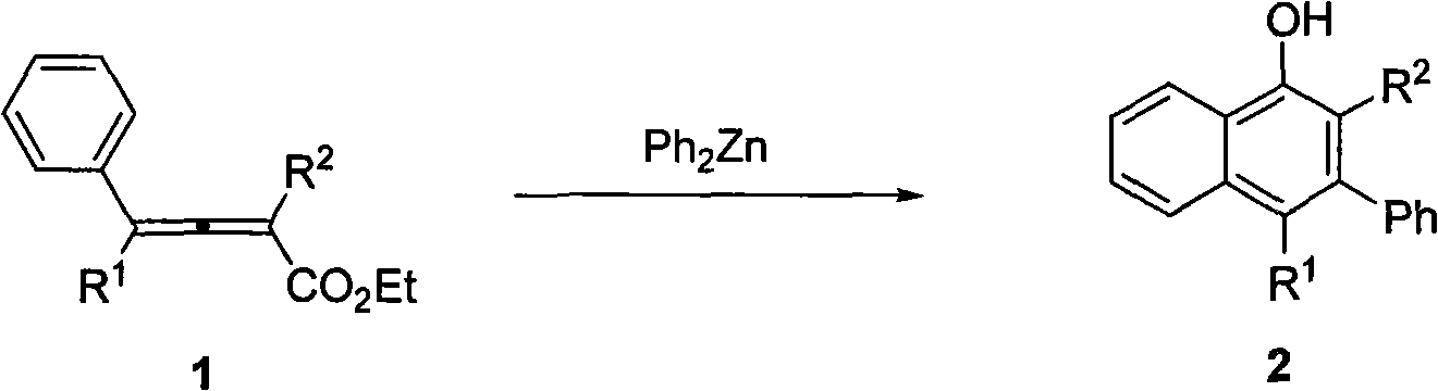 Method for synthesizing polysubstitution 3-phenyl-1-naphthol