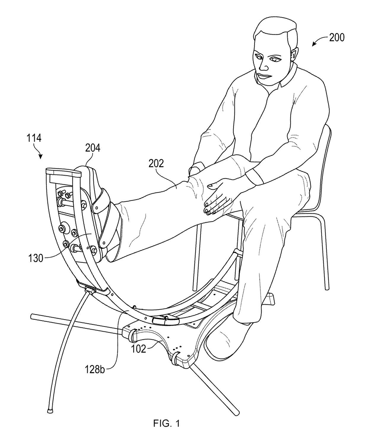 Assembly for active and resistive joint rehabilitation exercises