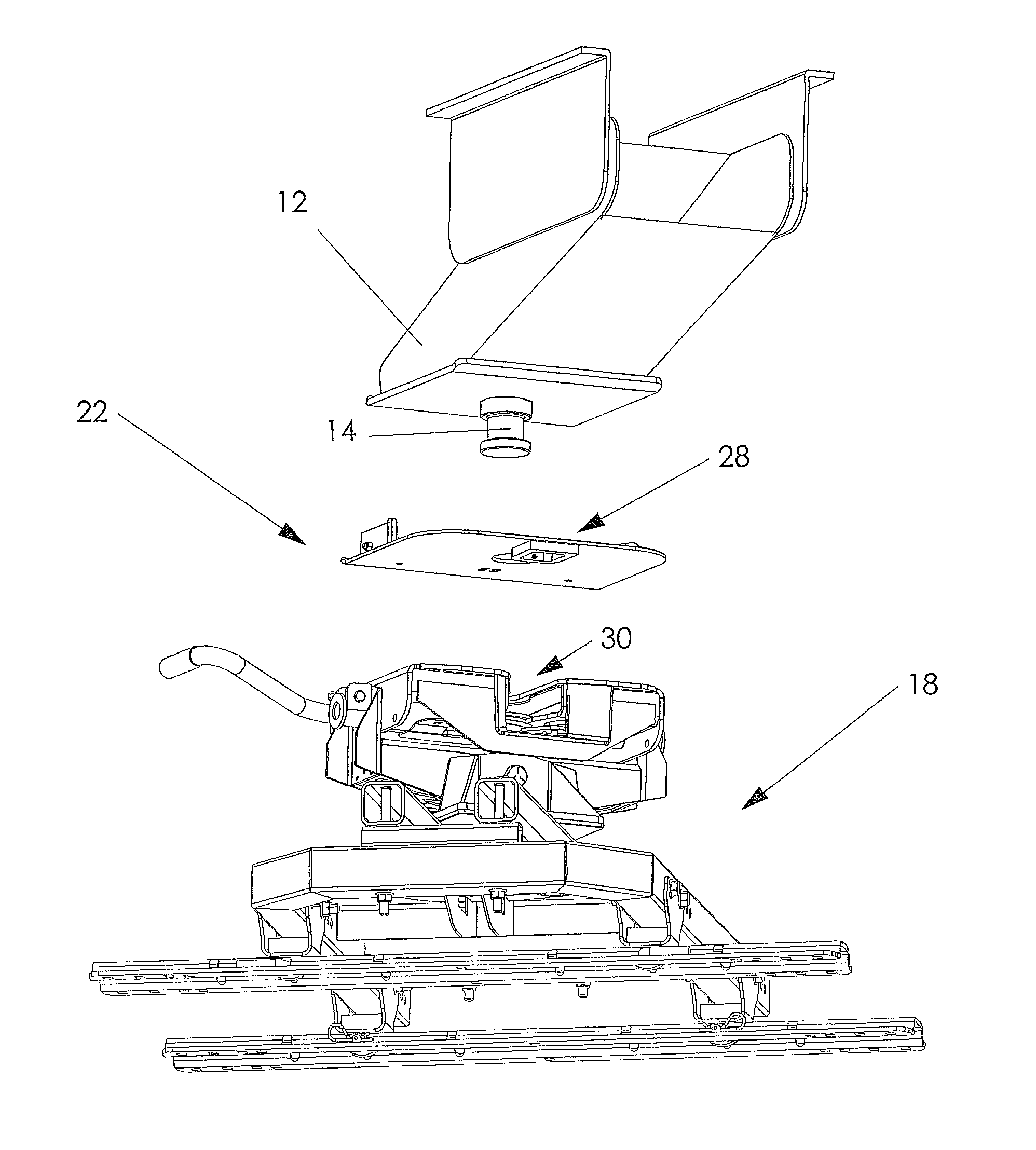 Sliding hitch assembly capture plate