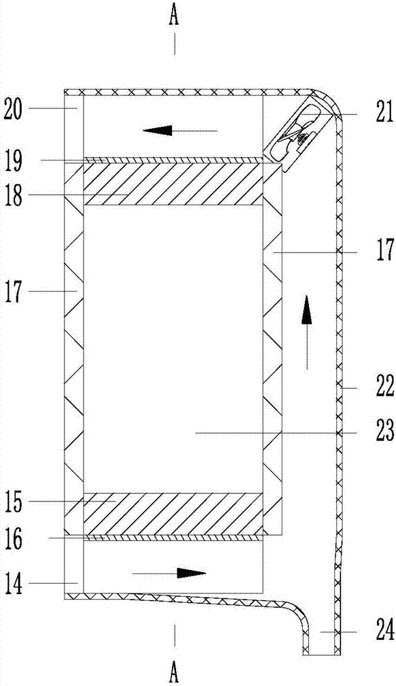 Drying chamber for direct-cooling refrigerator and direct-cooling refrigerator