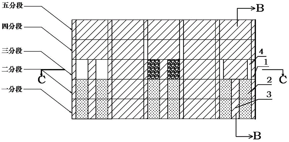 Medium-thickness gentle-dip broken ore body and chamber column type upward horizontal layering filling mining method