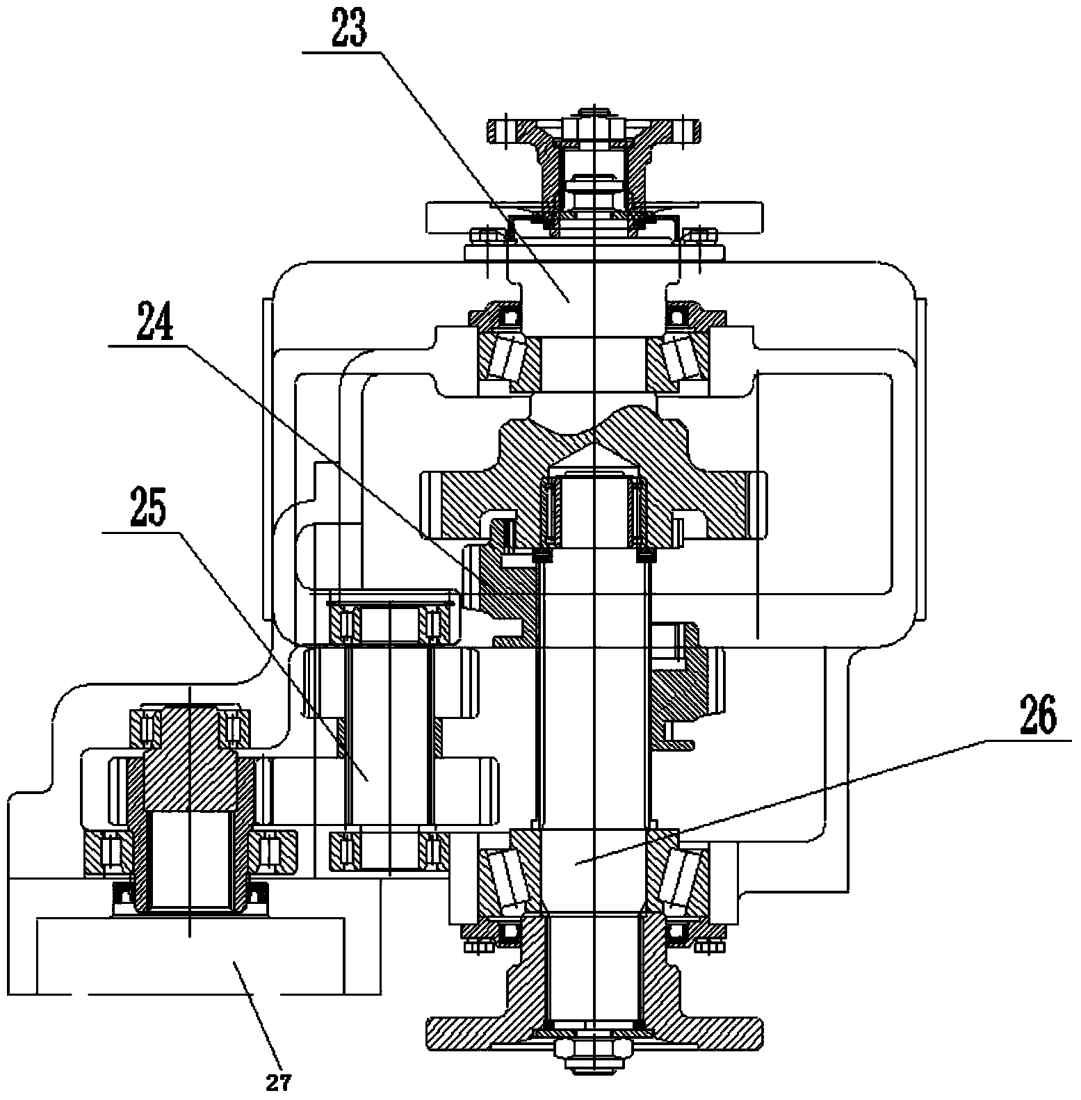 Single-engine washing and sweeping vehicle