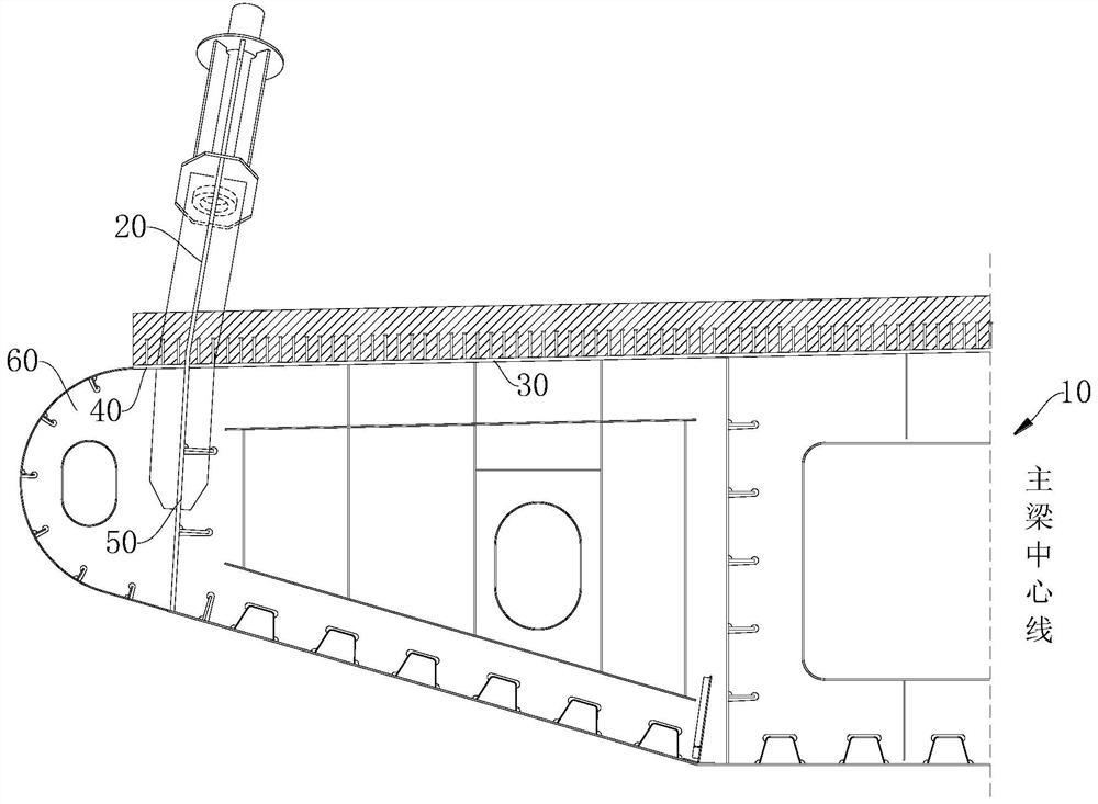 Cable-stayed bridge girder connected with anchor pulling plate