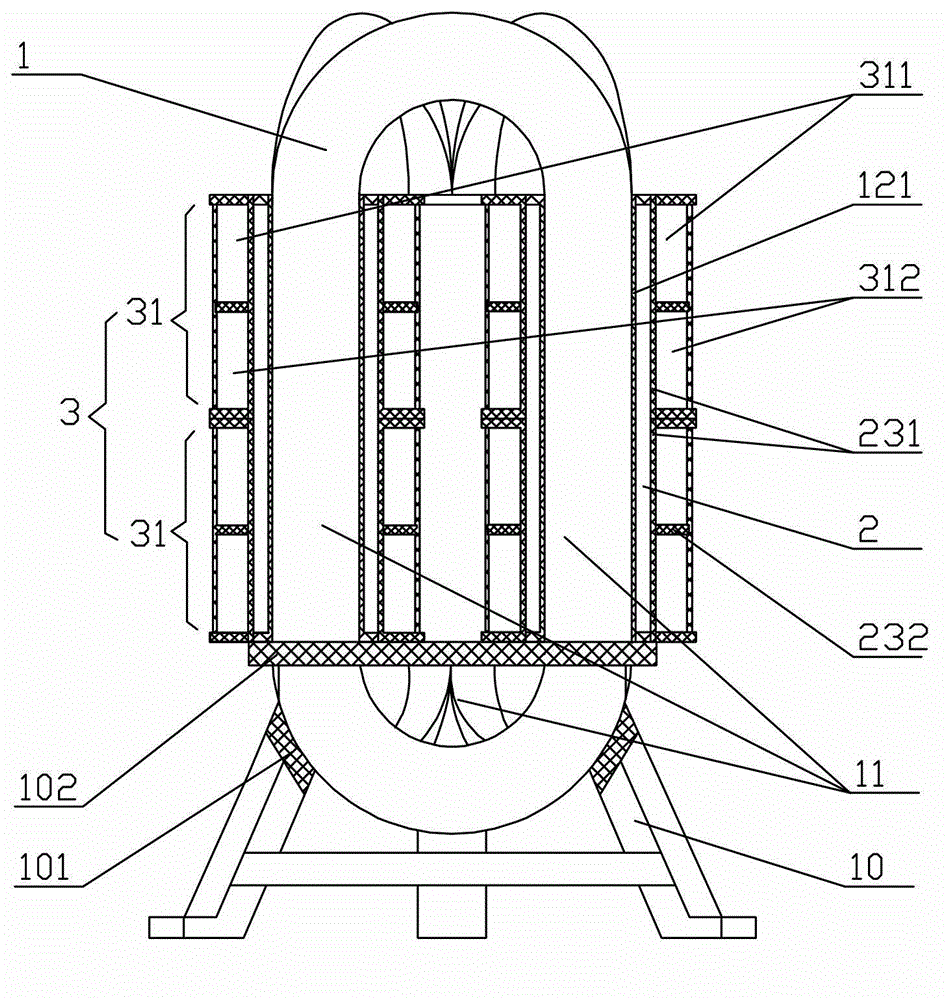 Power transformer based on modular combination