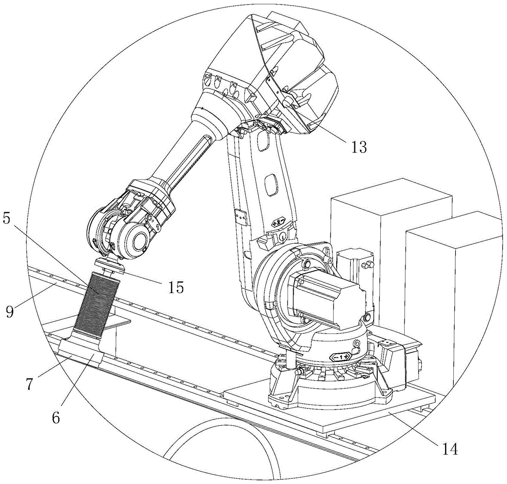 Robot grinding system for outer surface of cylinder with boss