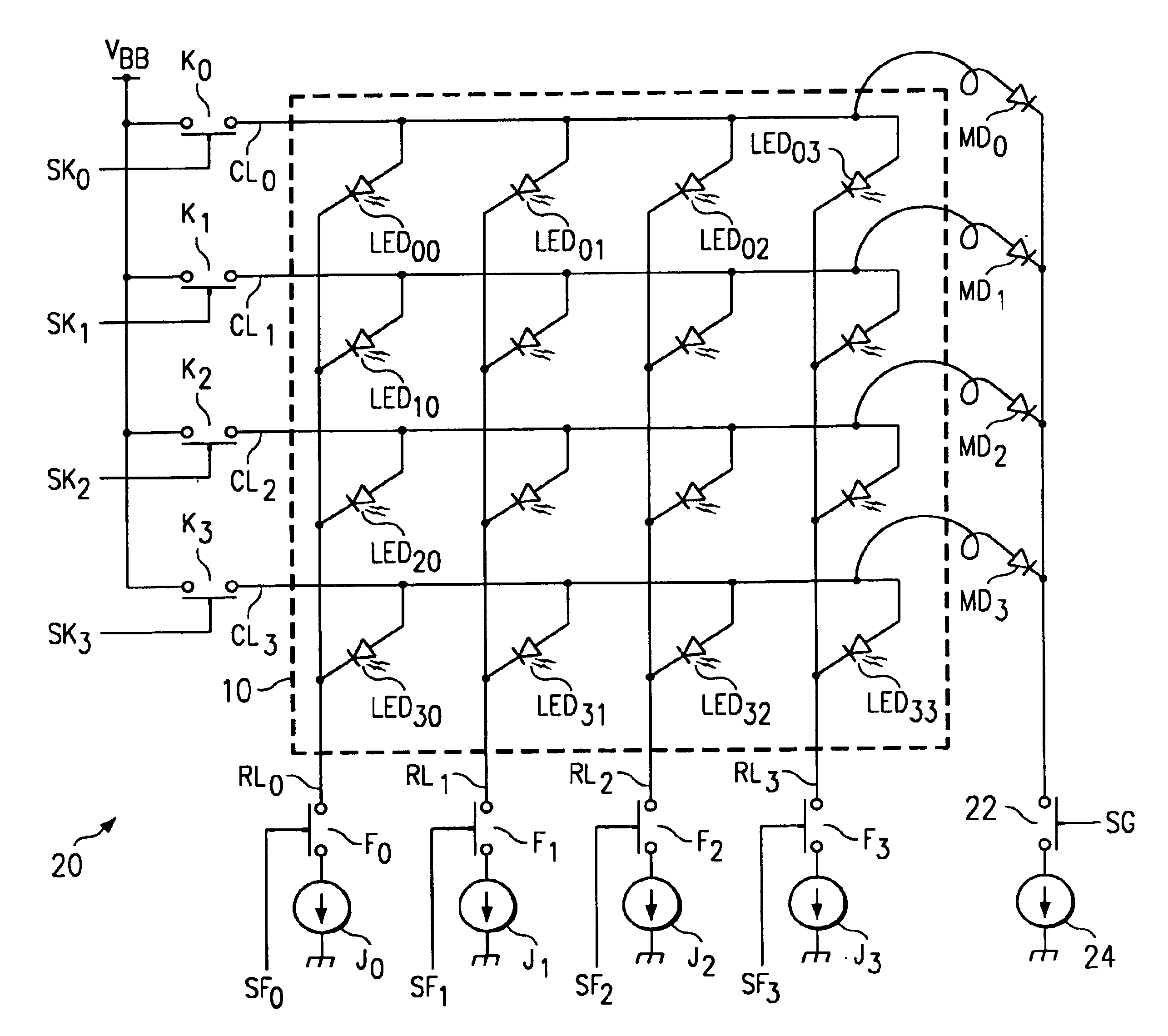 Dot matrix display device