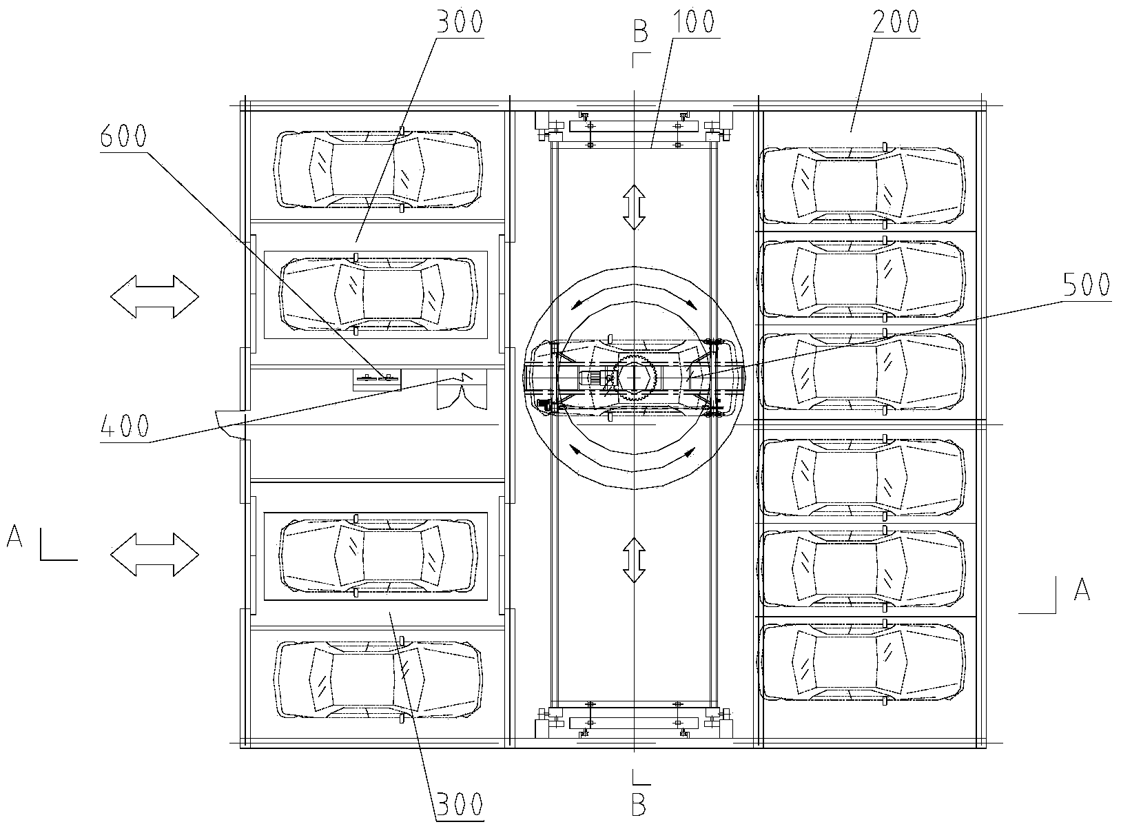 Mechanical stereo garage and automobile conveying method thereof