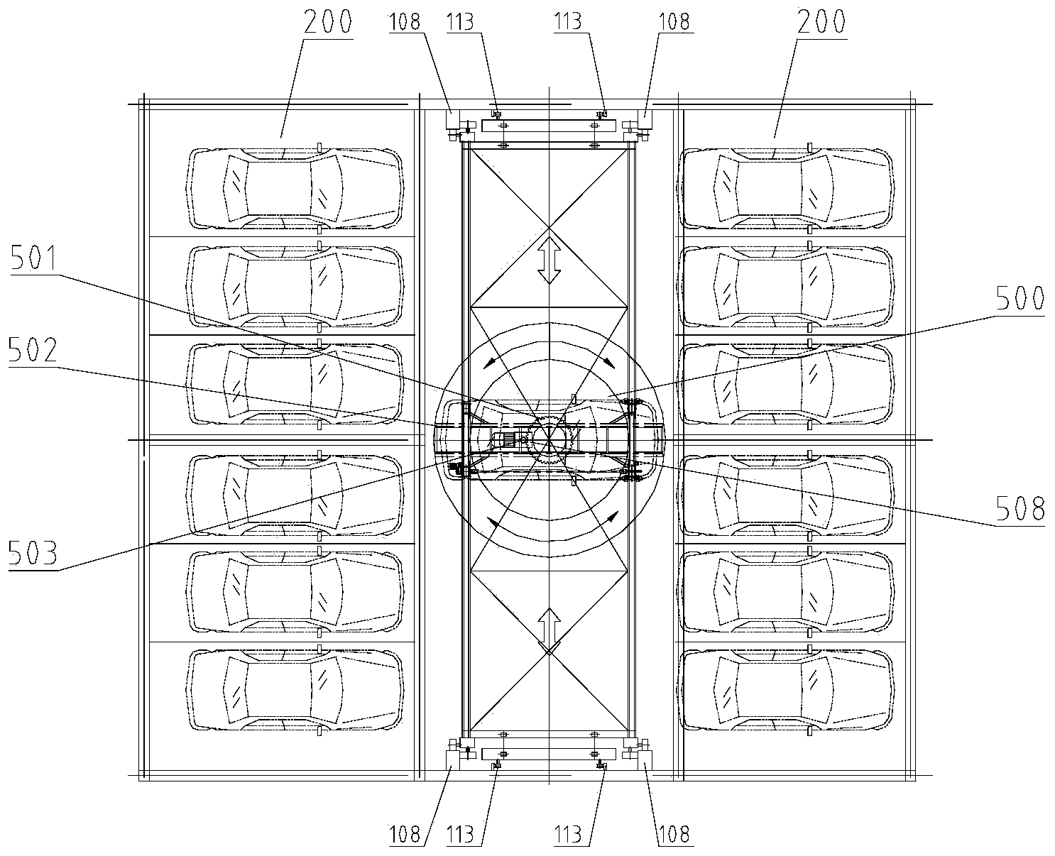 Mechanical stereo garage and automobile conveying method thereof