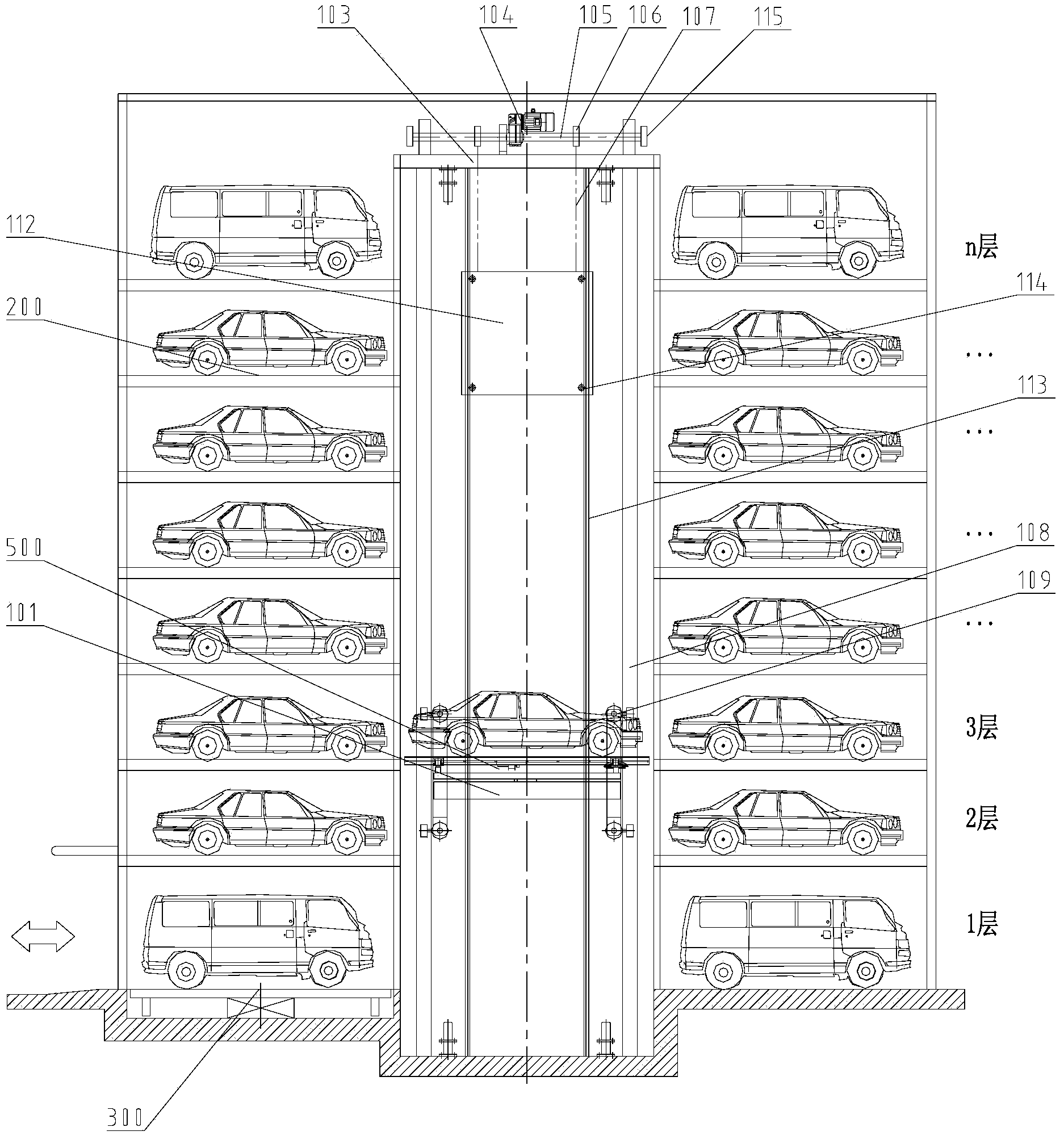 Mechanical stereo garage and automobile conveying method thereof