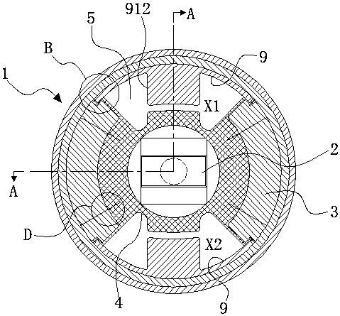 Method for forming liquid cavity through adding of multi-part middle spacing sleeve